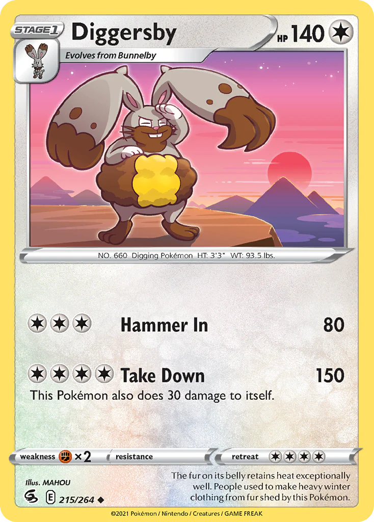 Diggersby (215/264) - [Reverse Holo] Fusion Strike (FST)