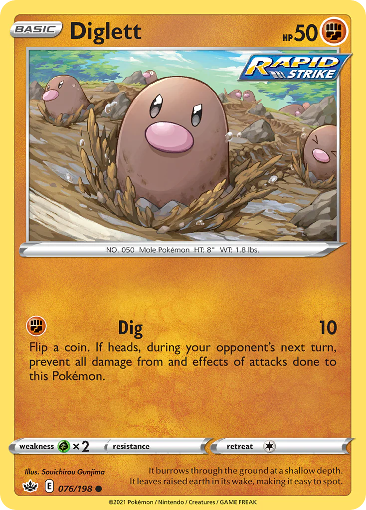 Diglett (76/198) - Chilling Reign (CRE)
