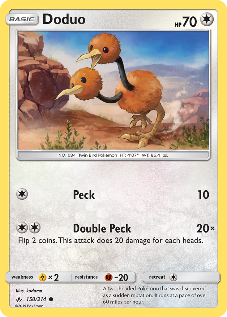 Doduo (150/214) - [Reverse Holo] Unbroken Bonds (UNB)