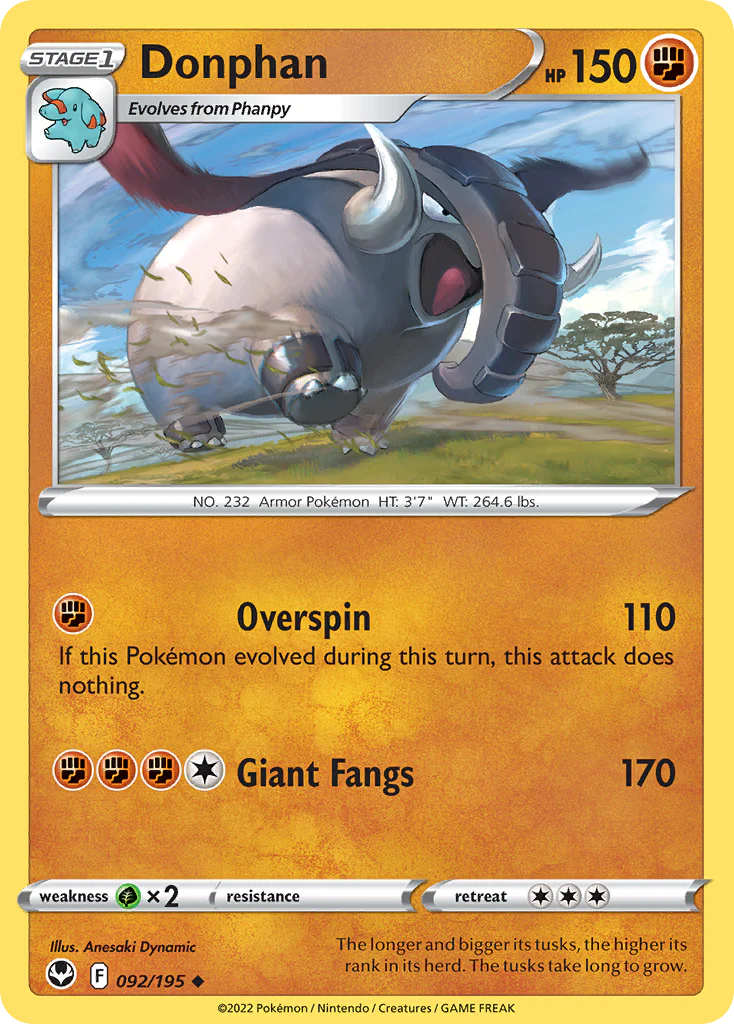 Donphan (92/195) - Silver Tempest (SIT)