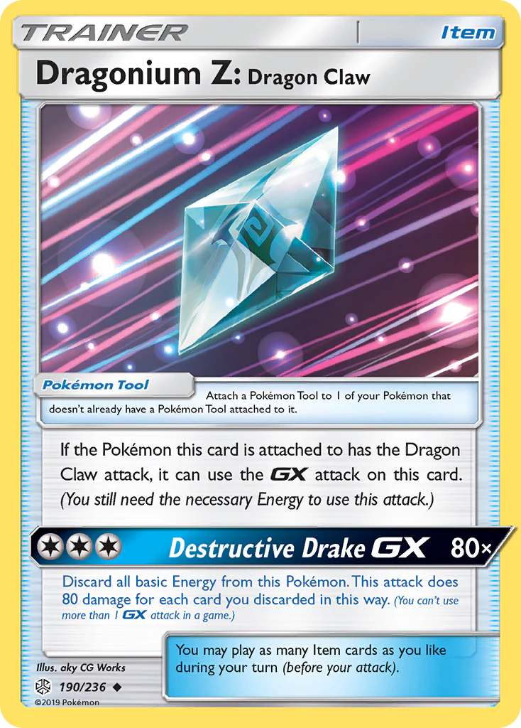Dragonium Z: Dragon Claw (190/236) - [Reverse Holo] Cosmic Eclipse (CEC)