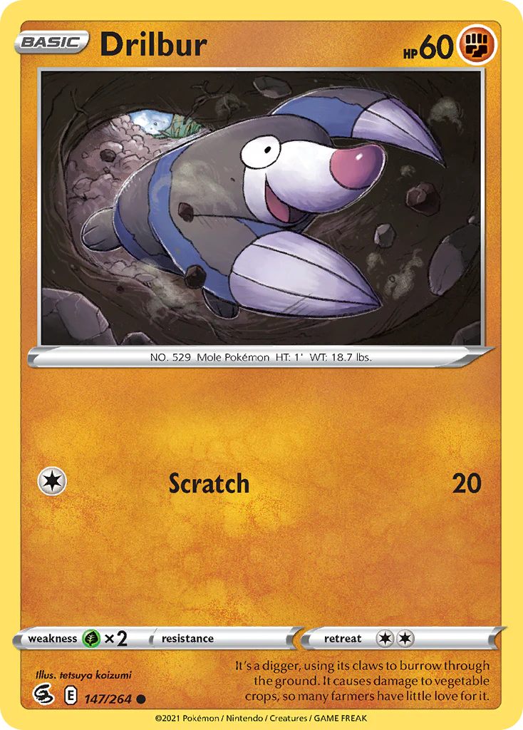 Drilbur (147/264) - [Reverse Holo] Fusion Strike (FST)