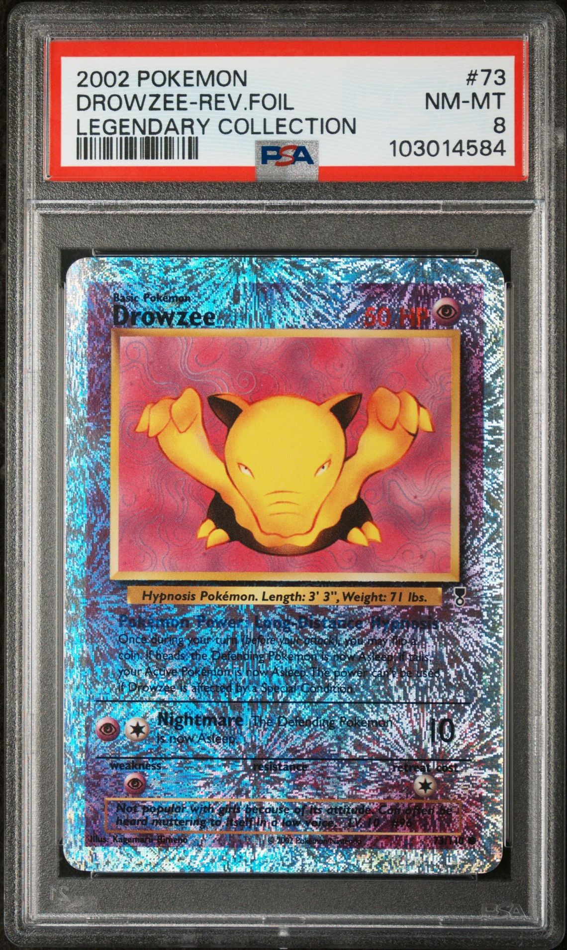 Drowzee #73 - [Reverse Holo, Graded PSA 8] Legendary Collection - Image 2