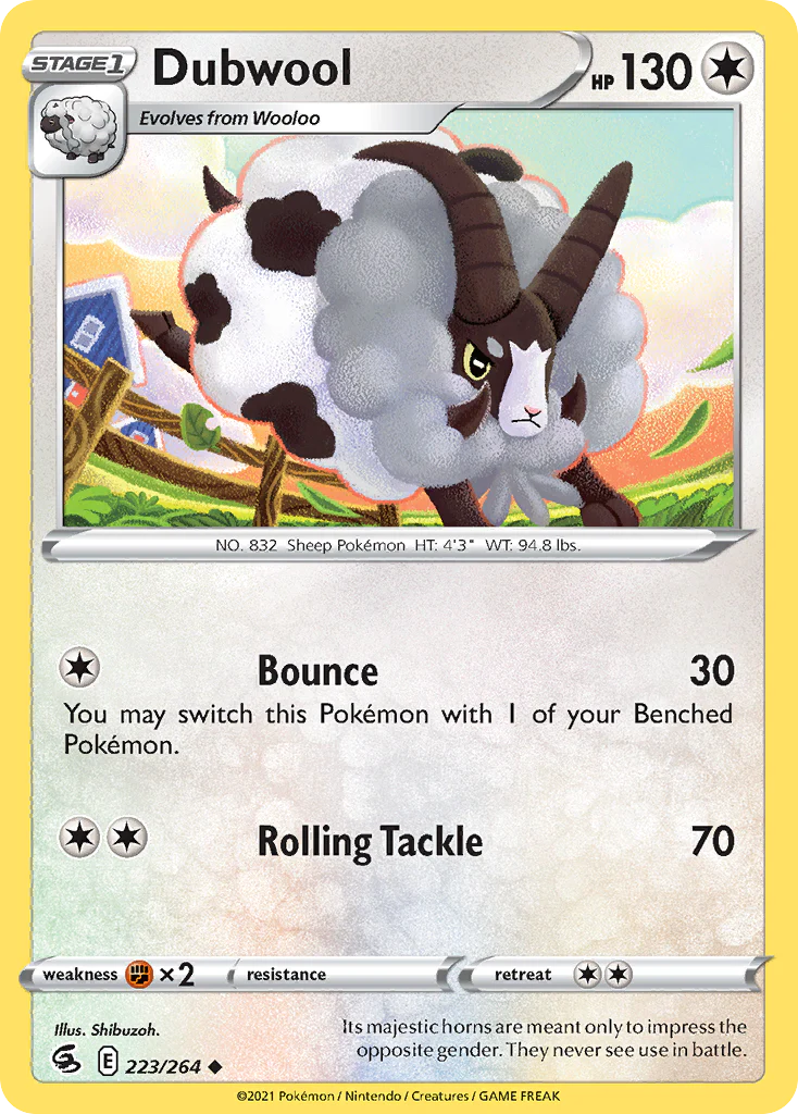 Dubwool (223/264) - [Reverse Holo] Fusion Strike (FST)
