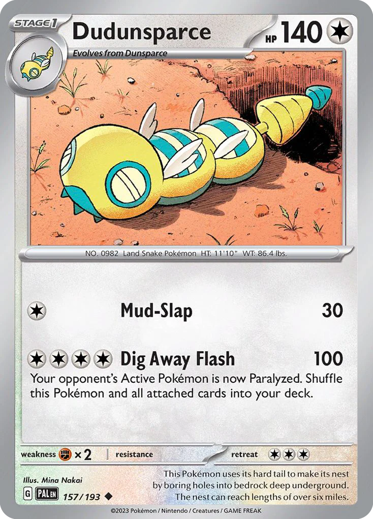 Dudunsparce (157/193) - [Reverse Holo] Paldea Evolved (PAL)
