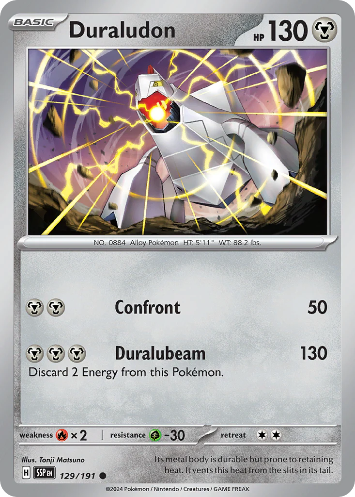 Duraludon (129/191) - [Reverse Holo] Surging Sparks (SSP)