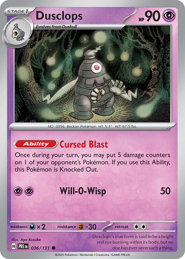 Dusclops (36/131) - [Reverse Holo] Prismatic Evolutions (PRE)
