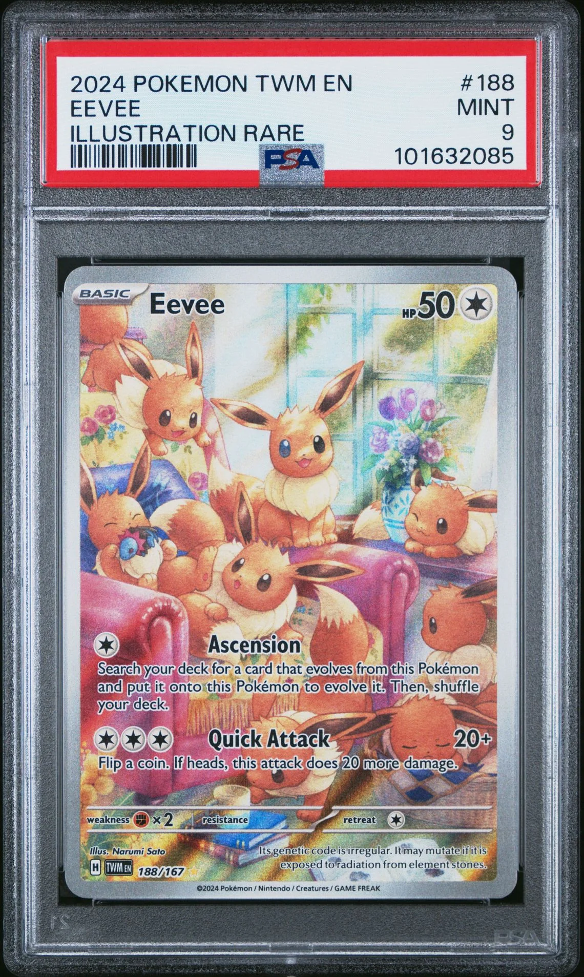 Eevee Illustration Rare #188 - [Graded PSA 9] Twilight Masquerade