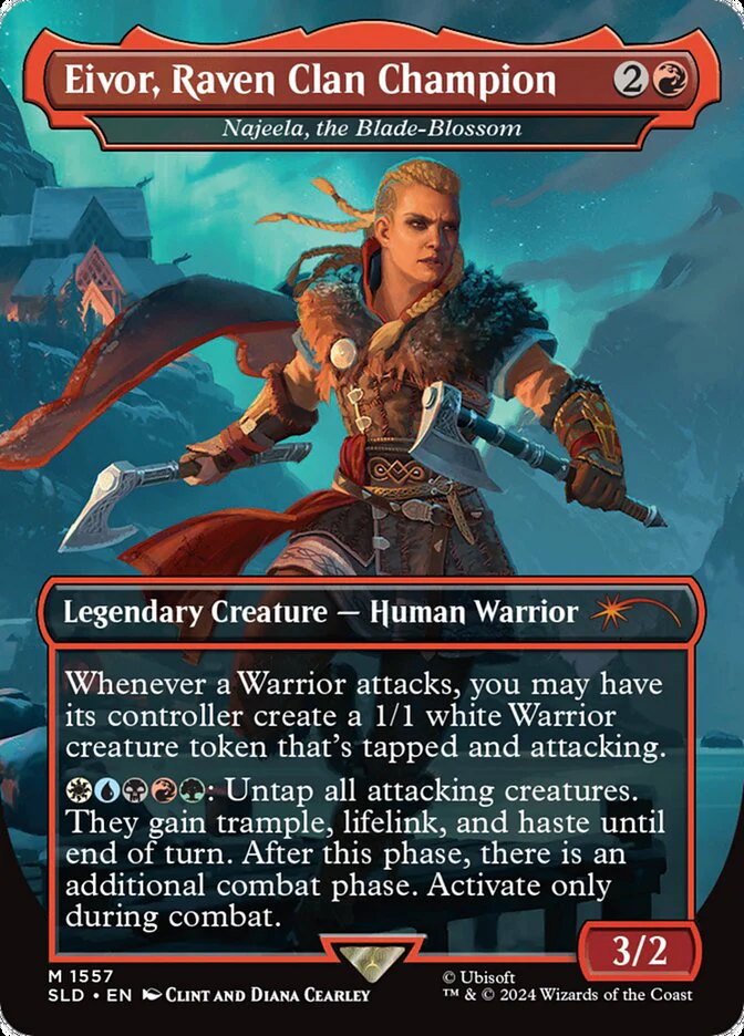 Eivor, Raven Clan Champion - Najeela, the Blade-Blossom - [Foil, Borderless] Secret Lair Drop (SLD)