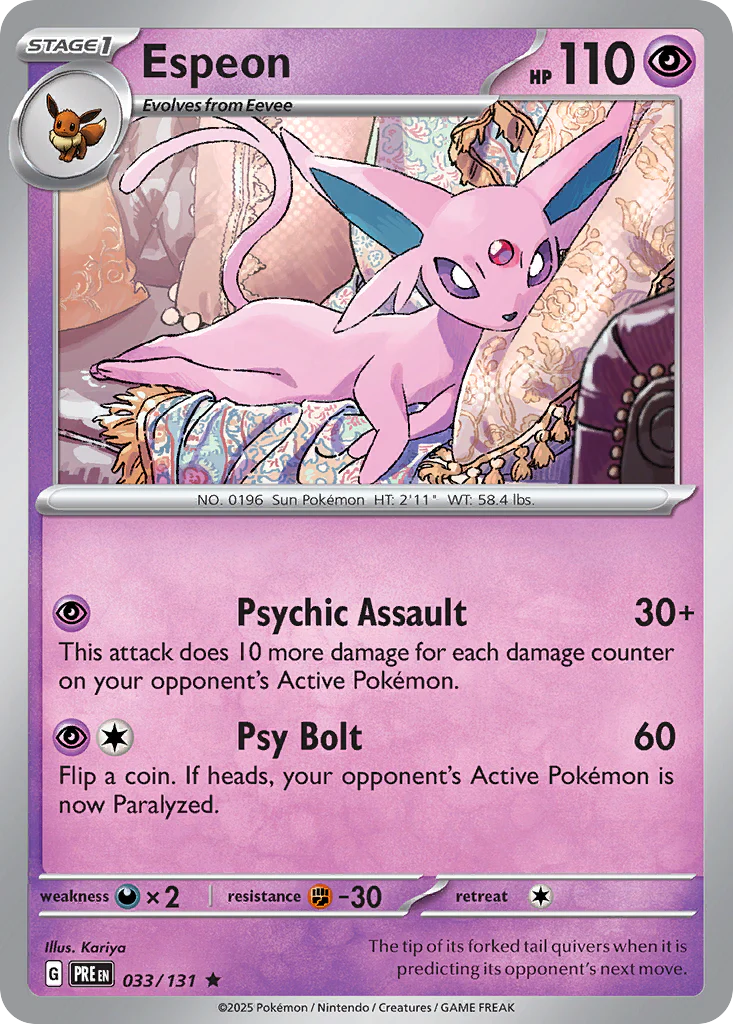Espeon (33/131) - [Reverse Holo] Prismatic Evolutions (PRE)