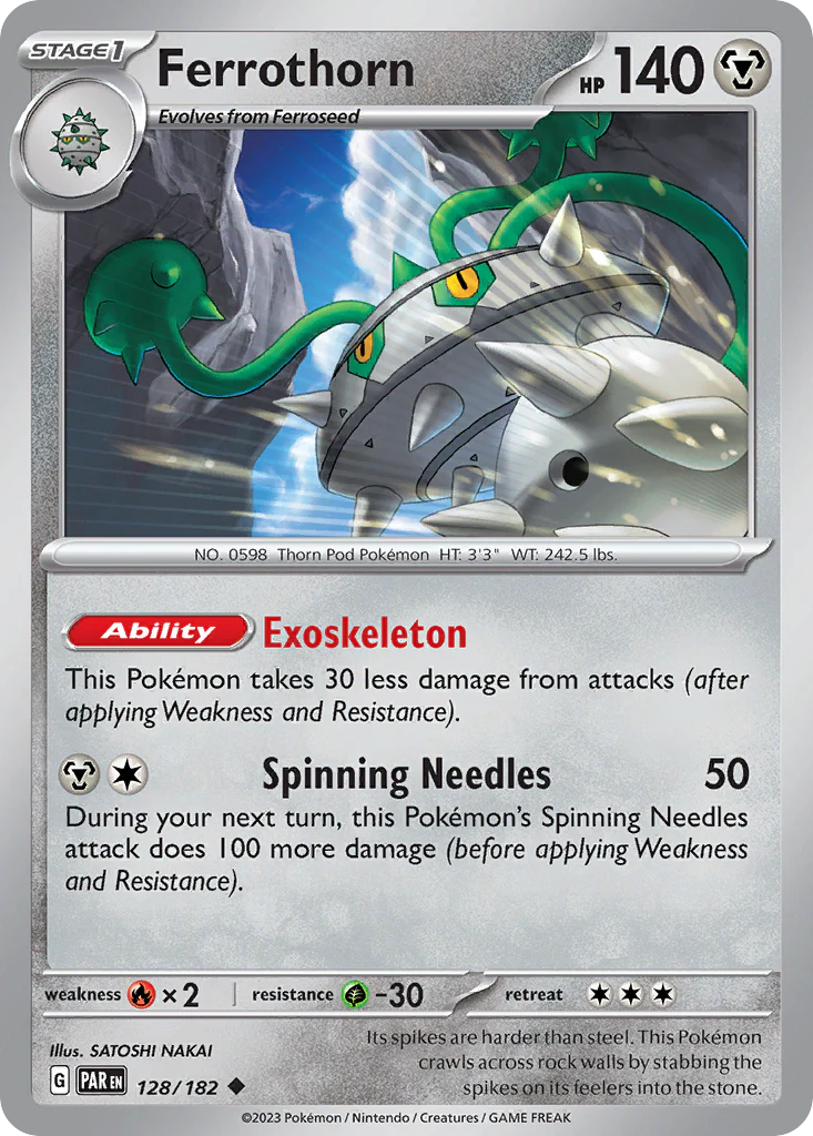 Ferrothorn (128/182) - [Reverse Holo] Paradox Rift (PAR)