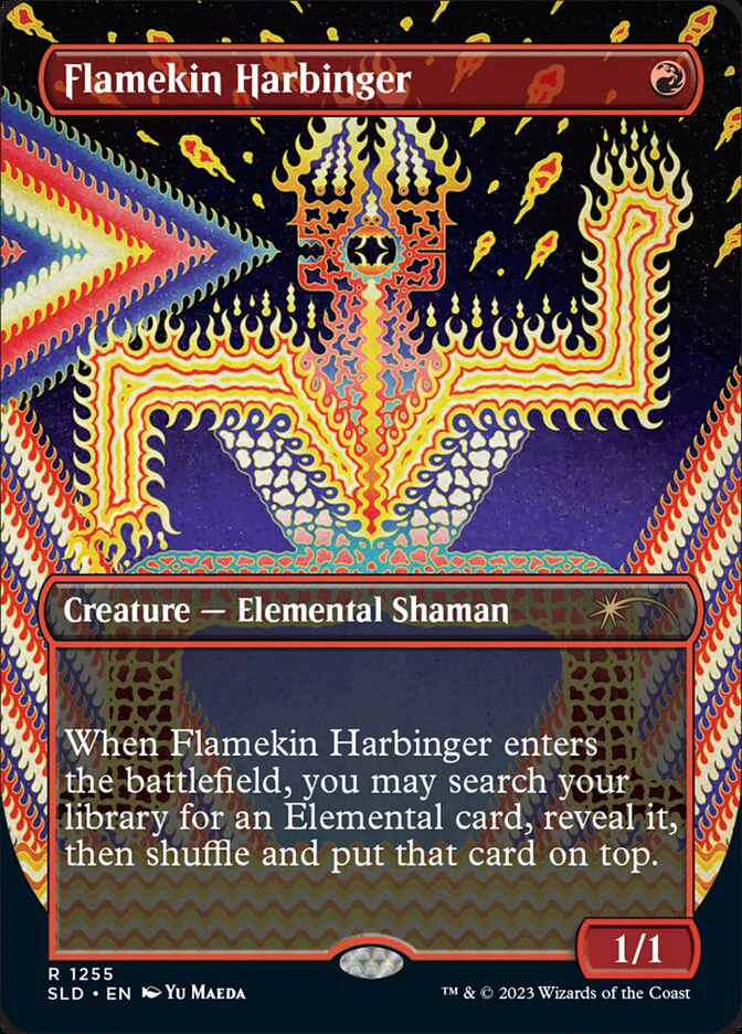 Flamekin Harbinger (1255) - [Foil, Borderless] Secret Lair Drop (SLD)