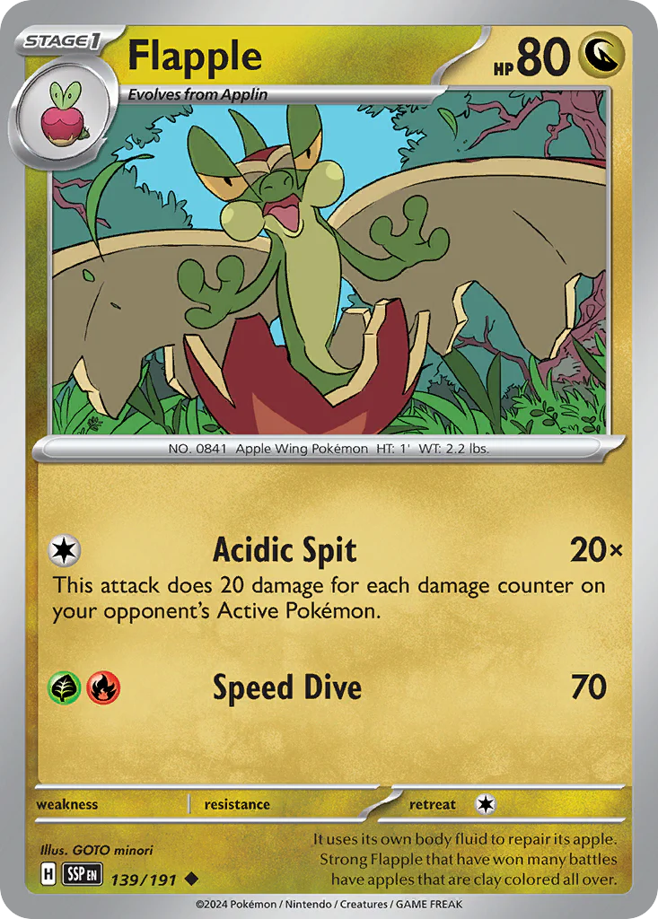 Flapple (139/191) - [Reverse Holo] Surging Sparks (SSP)