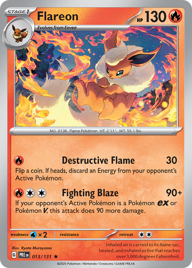 Flareon (13/131) - [Reverse Holo] Prismatic Evolutions (PRE)