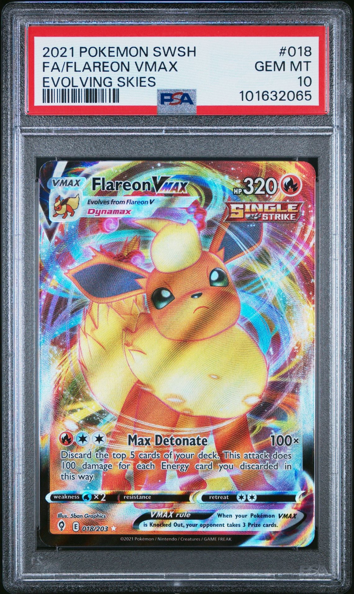 Flareon Vmax #018 - [Graded PSA 10] Sword & Shield Evolving Skies