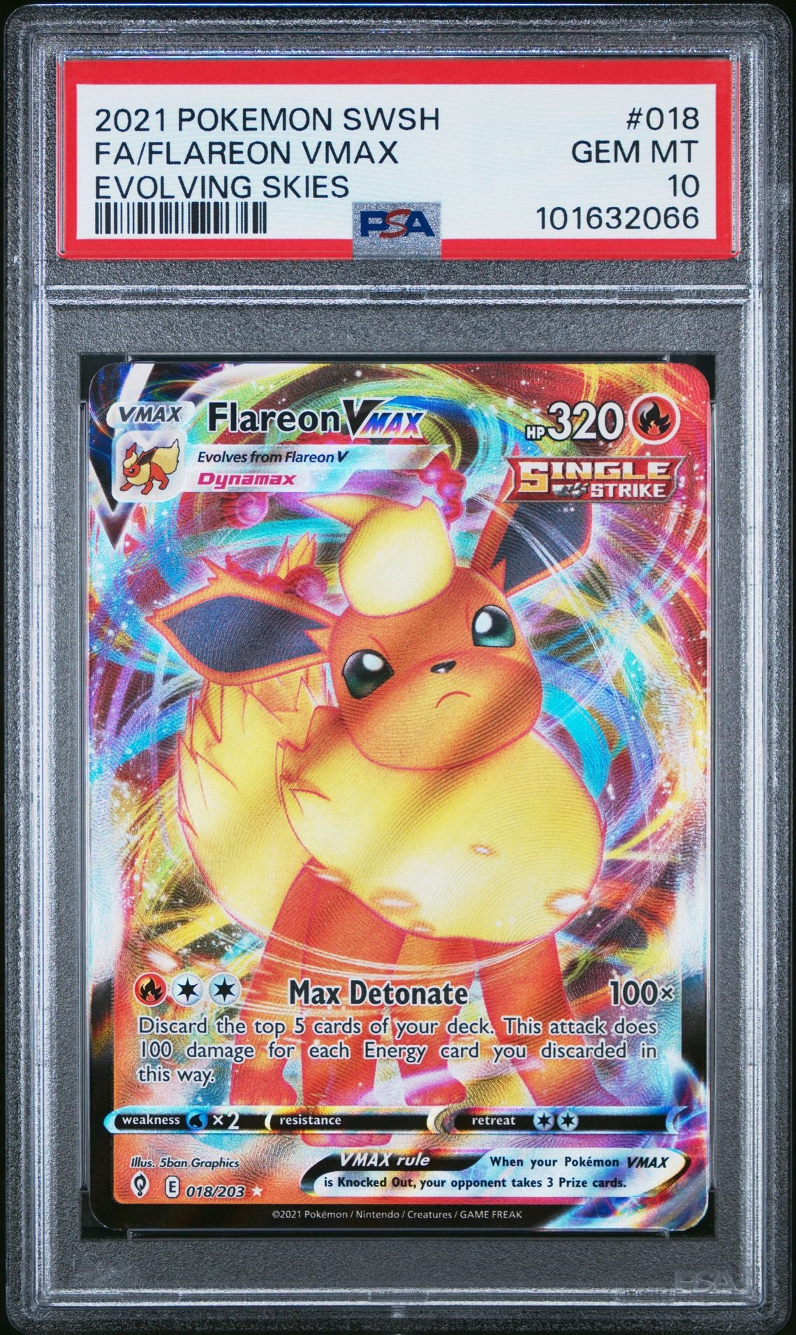 Flareon Vmax #018 - [Graded PSA 10] Sword & Shield Evolving Skies - Image 2