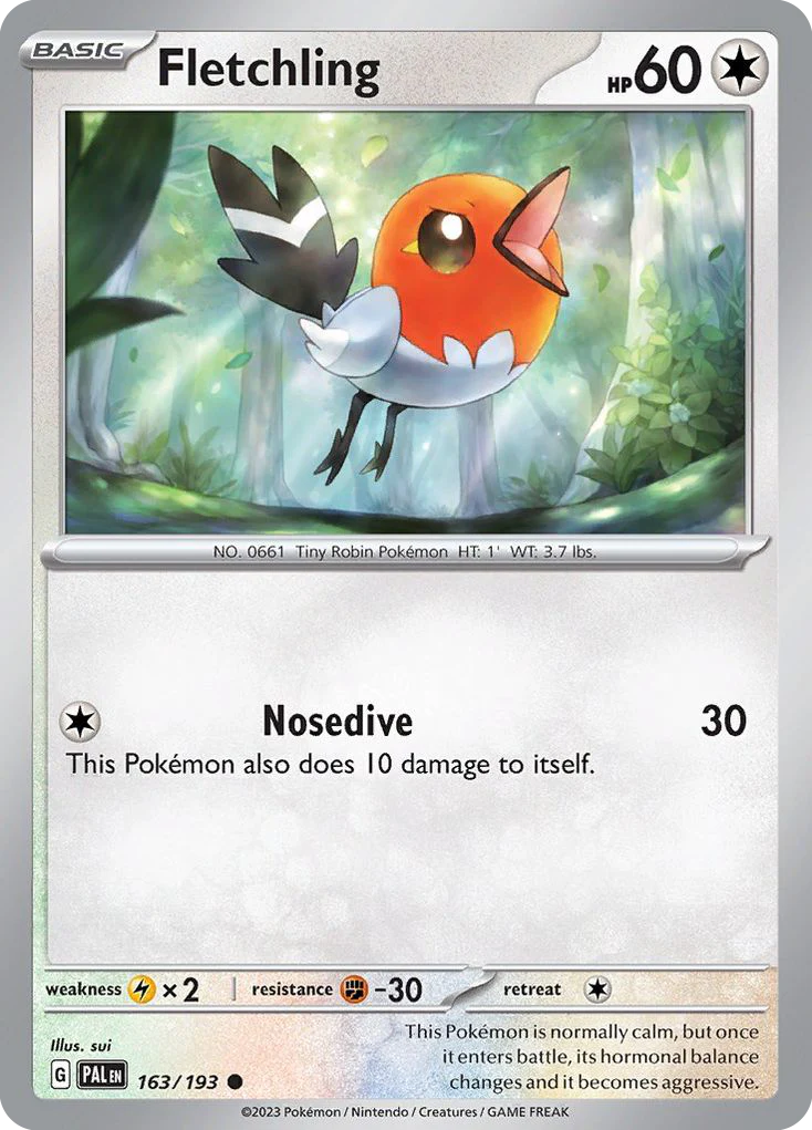 Fletchling (163/193) - [Reverse Holo] Paldea Evolved (PAL)
