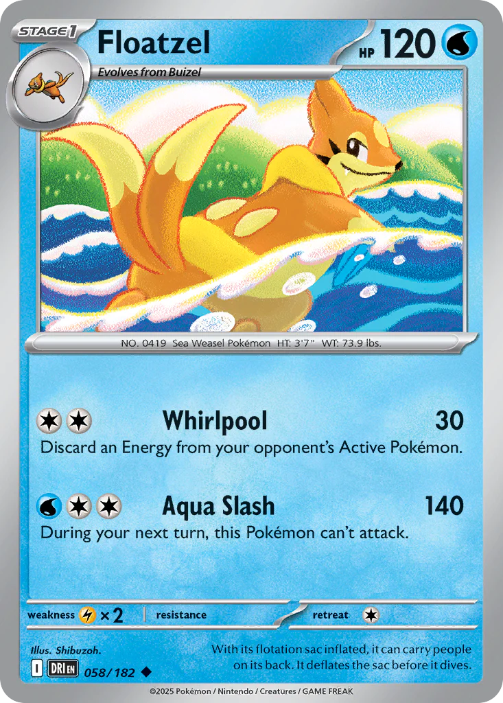 Floatzel (58/182) - [Reverse Holo] Destined Rivals (DRI)