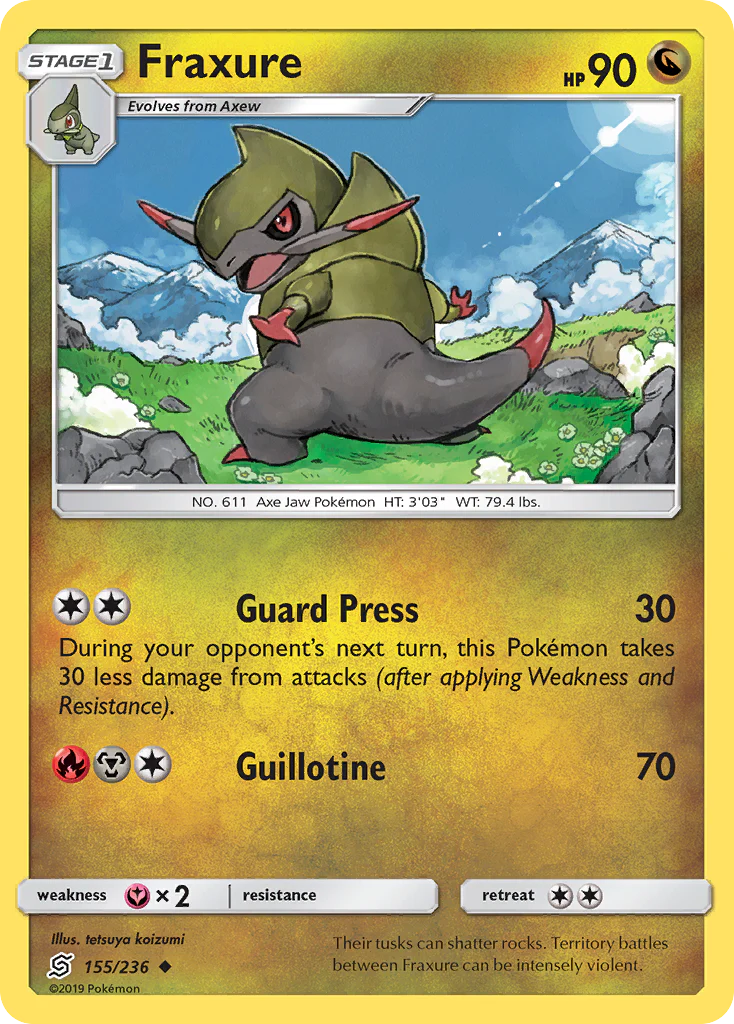 Fraxure (155/236) - [Reverse Holo] Unified Minds (UNM)
