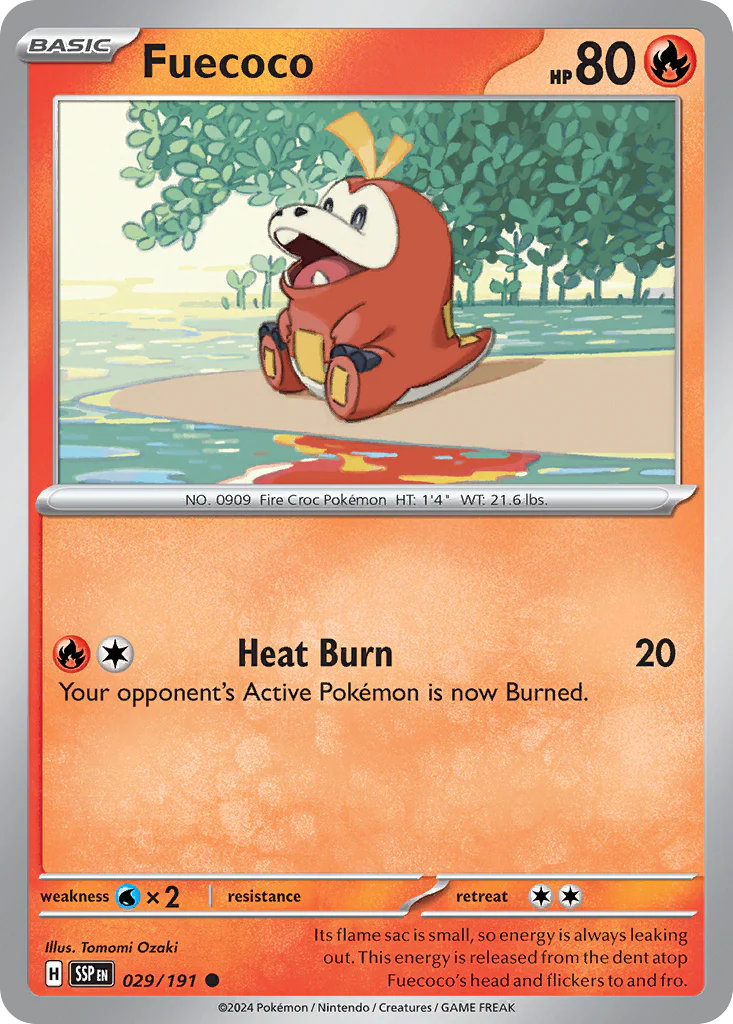 Fuecoco (29/191) - [Reverse Holo] Surging Sparks (SSP)