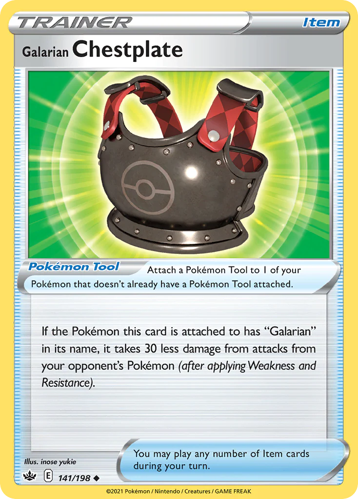 Galarian Chestplate (141/198) - [Reverse Holo] Chilling Reign (CRE)