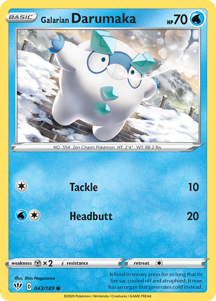Galarian Darumaka (43/189) - [Reverse Holo] Darkness Ablaze (DAA)