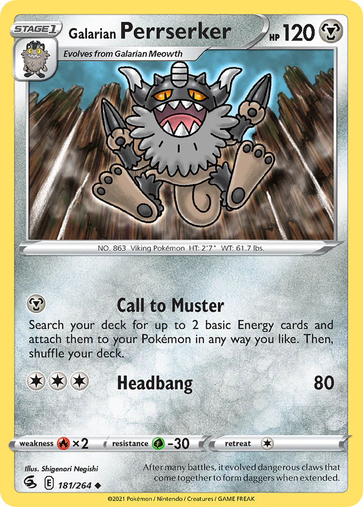 Galarian Perrserker (181/264) - Fusion Strike (FST)