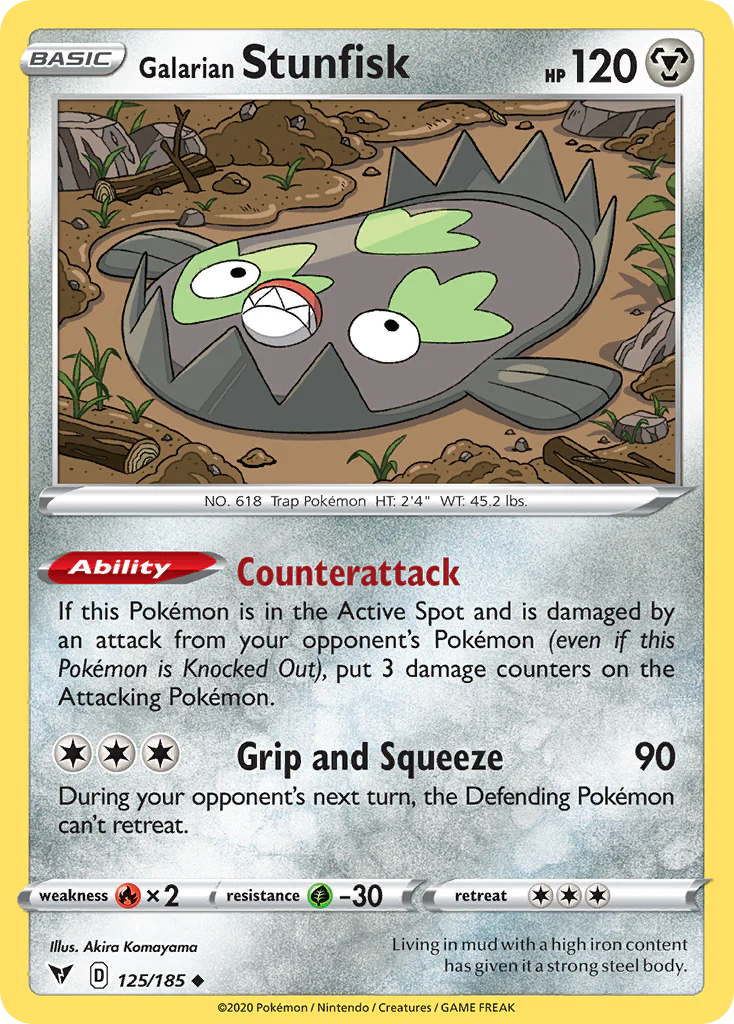 Galarian Stunfisk (125/185) - [Reverse Holo] Vivid Voltage (VIV)