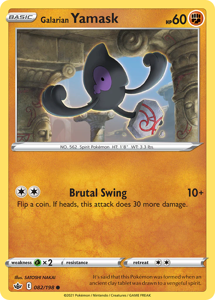 Galarian Yamask (82/198) - [Reverse Holo] Chilling Reign (CRE)