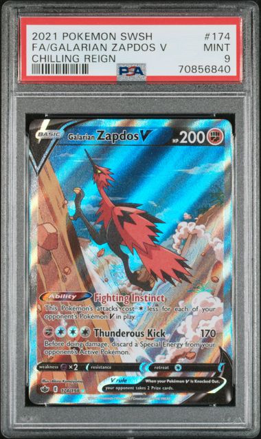 Galarian Zapdos V (Alternate Full Art) #174 - [Graded PSA 9] SWSH06: Chilling Reign (SWSH06)