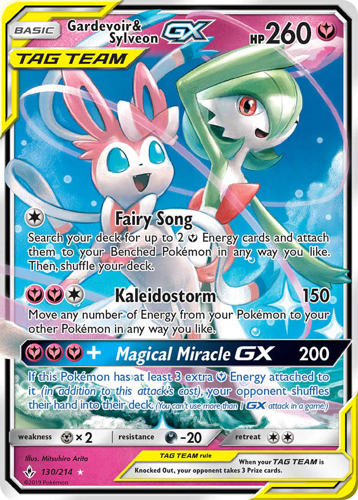 Gardevoir & Sylveon-GX (130/214) - [Holo Foil] Unbroken Bonds (UNB)