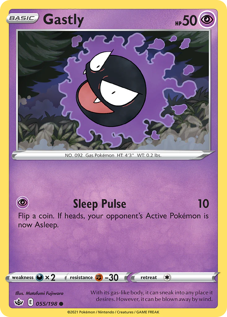 Gastly (55/198) - [Reverse Holo] Chilling Reign (CRE)