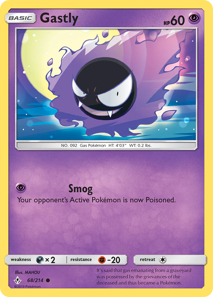 Gastly (68/214) - [Reverse Holo] Unbroken Bonds (UNB)