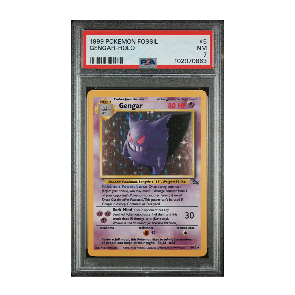 Gengar (5) - [Holo, Graded PSA 7] Fossil (FO)