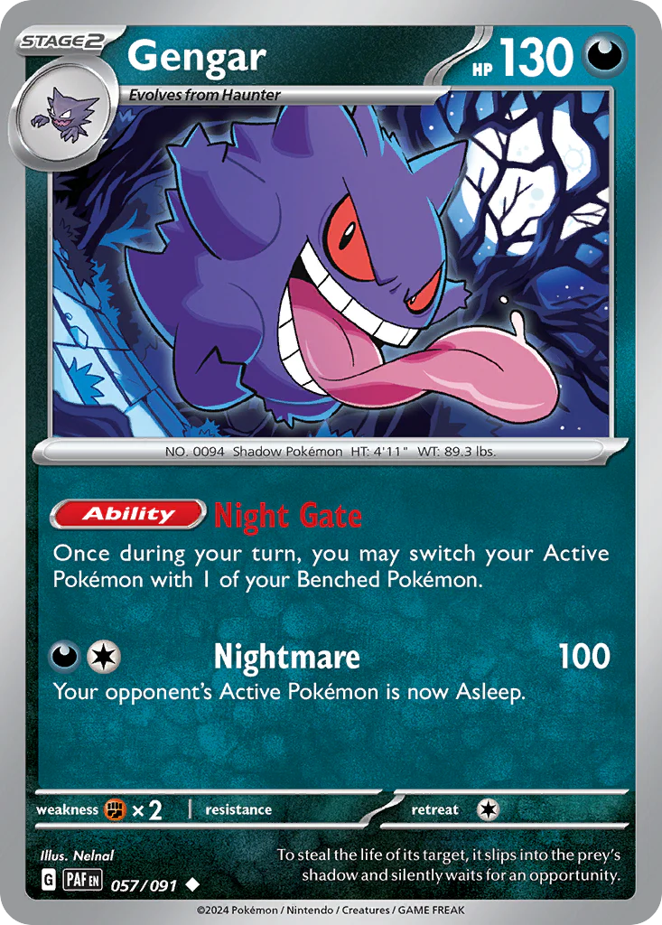 Gengar (57/91) - [Reverse Holo] Paldean Fates (PAF)