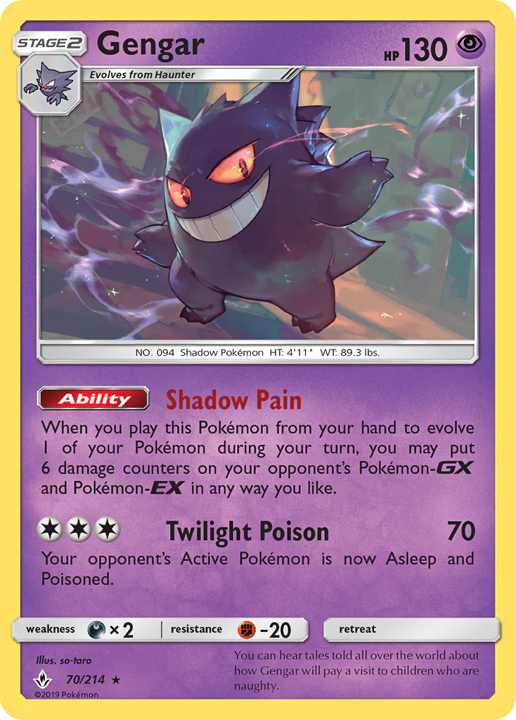 Gengar (70/214) - [Reverse Holo] Unbroken Bonds (UNB)