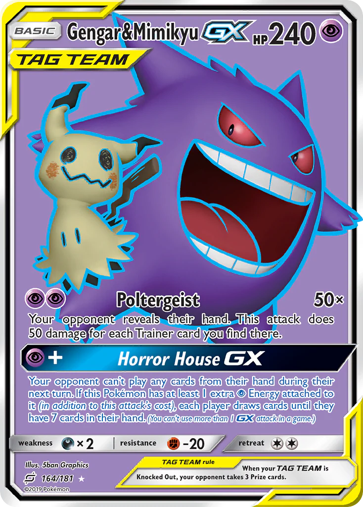 Gengar & Mimikyu-GX (164/181) - [Full Art] Team Up (TEU)