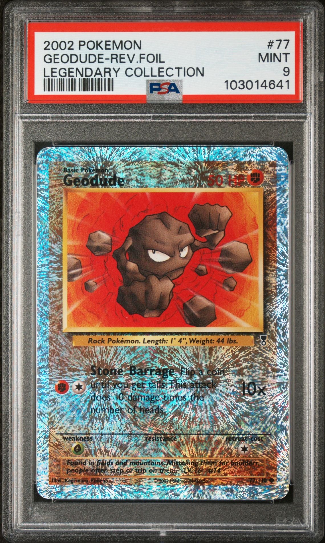 Geodude #77 - [Reverse Holo, Graded PSA 9] Legendary Collection