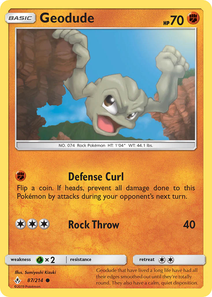 Geodude (87/214) - [Reverse Holo] Unbroken Bonds (UNB)