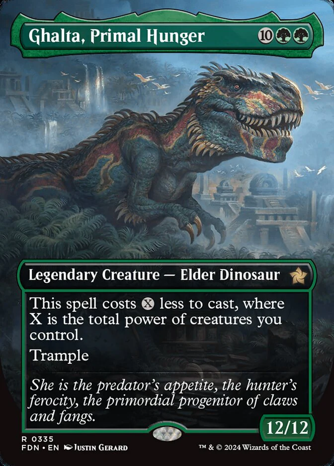 Ghalta, Primal Hunger - [Foil, Borderless] Foundations (FDN)