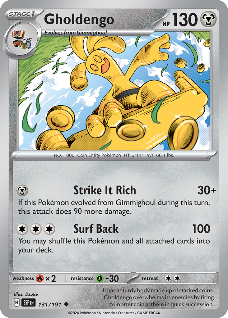 Gholdengo (131/191) - [Reverse Holo] Surging Sparks (SSP)