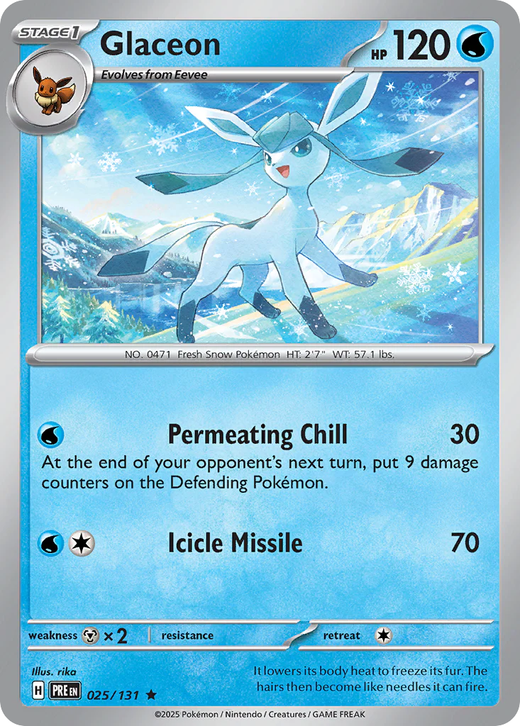Glaceon (25/131) - [Reverse Holo] Prismatic Evolutions (PRE)