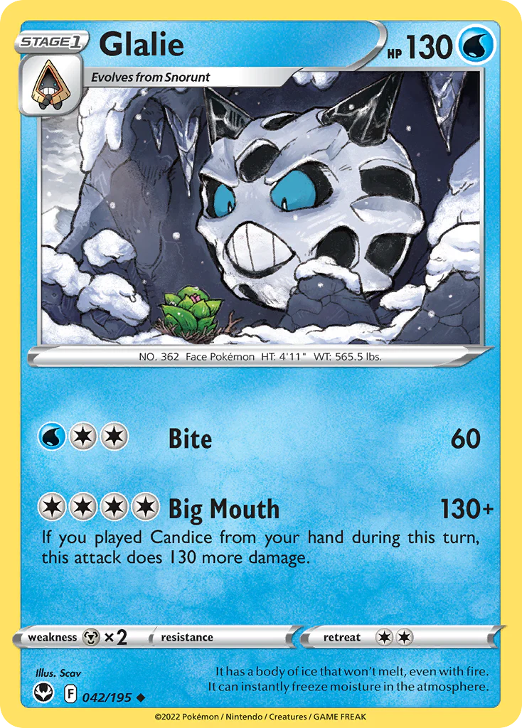 Glalie (42/195) - Silver Tempest (SIT)