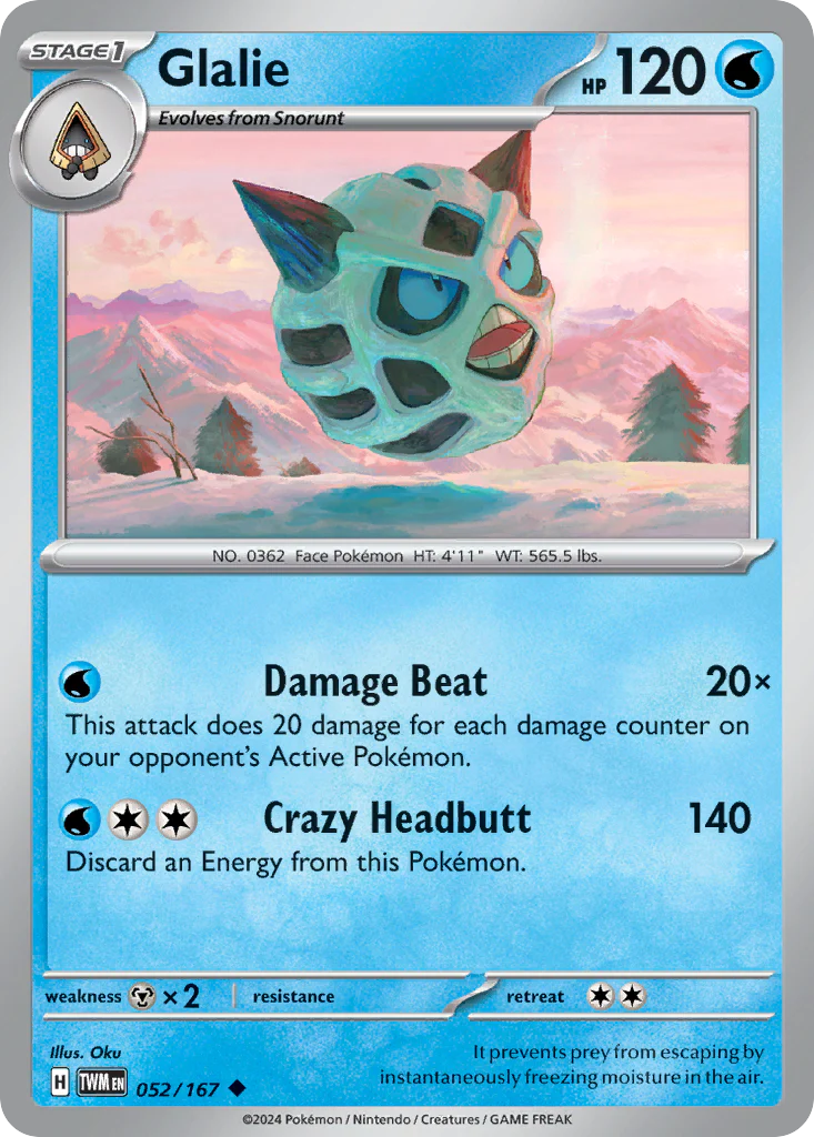 Glalie (52/167) - [Reverse Holo] Twilight Masquerade (TWM)