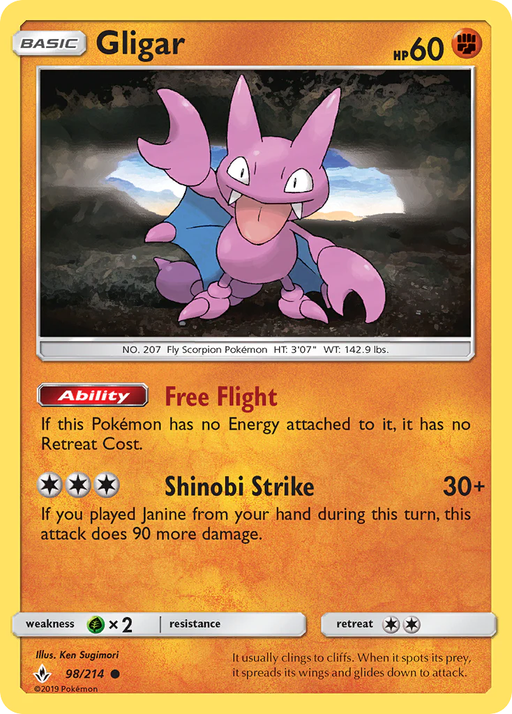 Gligar (98/214) - [Reverse Holo] Unbroken Bonds (UNB)