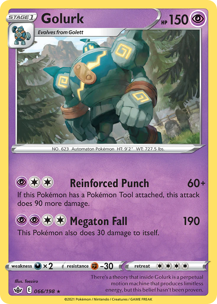 Golurk (66/198) - [Reverse Holo] Chilling Reign (CRE)