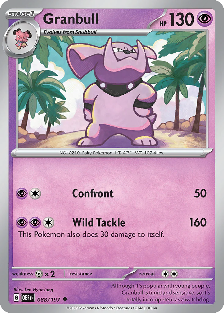 Granbull (88/197) - [Reverse Holo] Obsidian Flames (OBF)