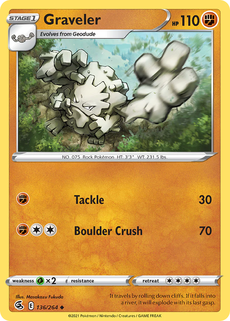 Graveler (136/264) - [Reverse Holo] Fusion Strike (FST)
