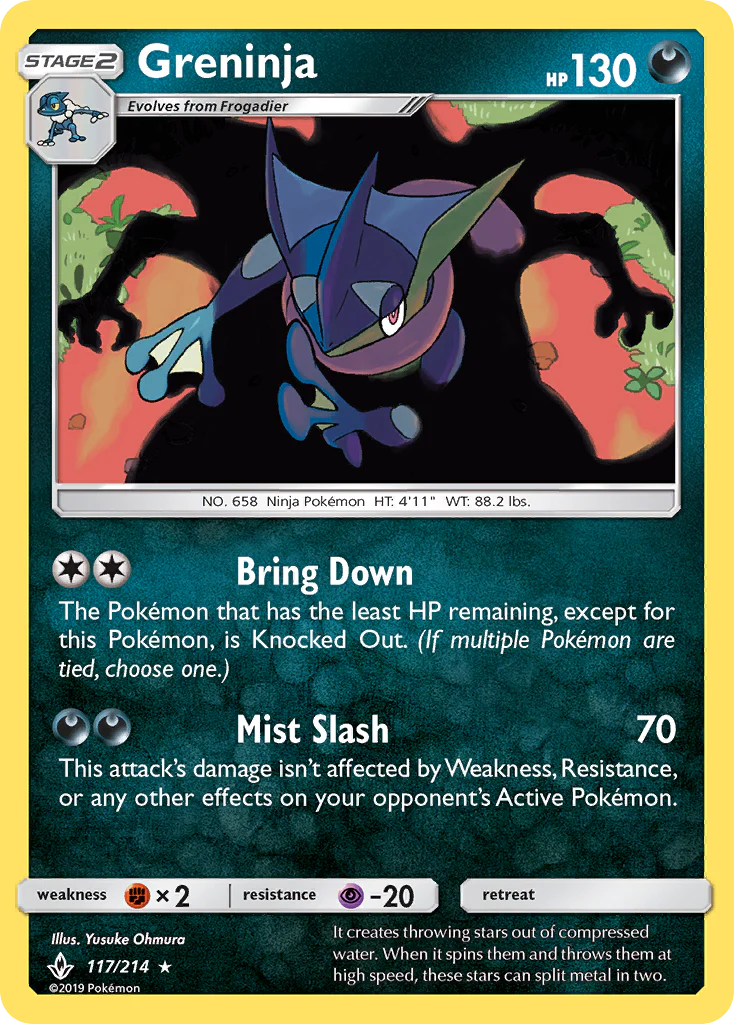Greninja (117/214) - [Reverse Holo] Unbroken Bonds (UNB)