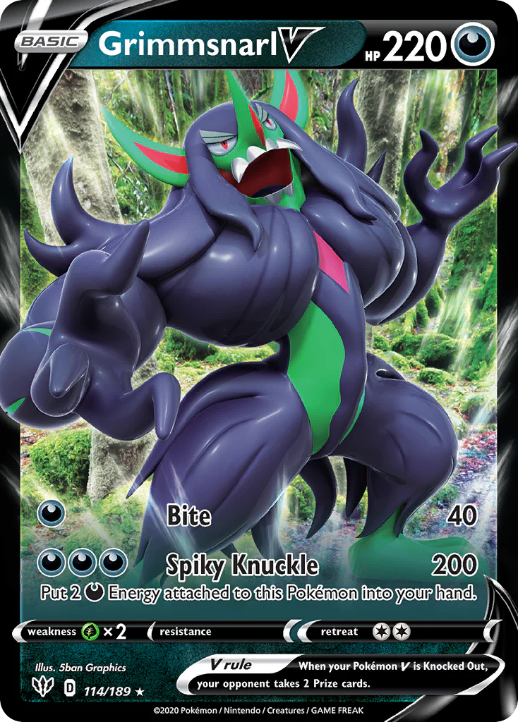 Grimmsnarl V (114/189) - [Holo Foil] Darkness Ablaze (DAA)